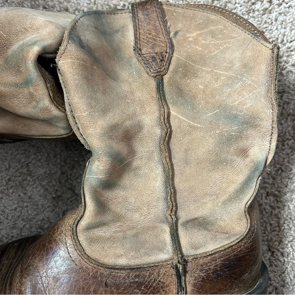 Men’s Brown Ariat Rambler Western Leather Boots Size 10 |A4